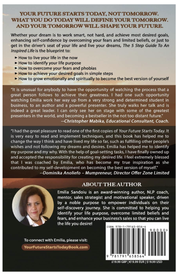 Your future starts today book by Emilia Sandoiu